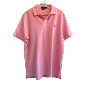 Men's Polo Ralph Lauren Pink Polo Shirt Size L